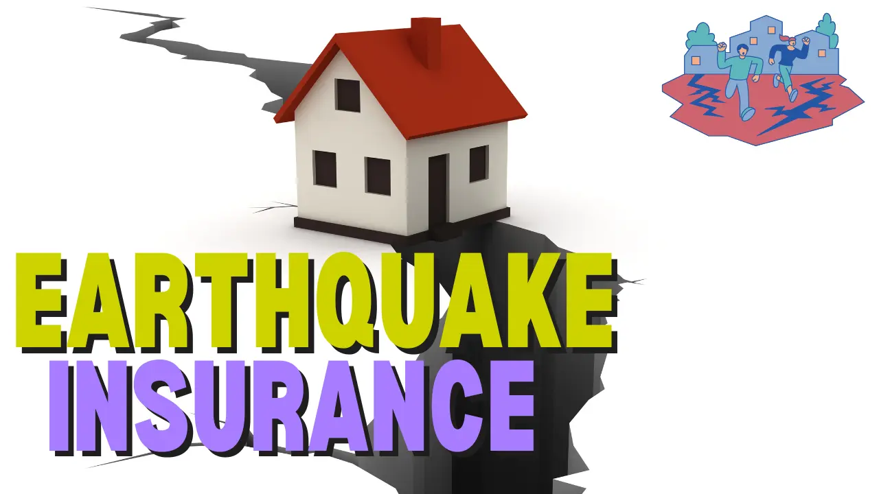 House protected by an earthquake insurance shield during tremors, symbolizing home and financial security.