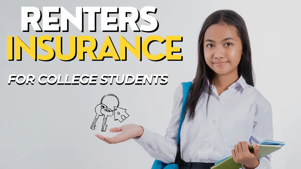 Illustration of a college student securing their belongings with renter’s insurance, highlighting the importance of choosing the right policy.